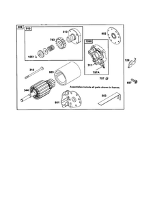 Motor-Starter Diagram and Parts List for 252700-252799 630-0719 Briggs and Stratton Engine